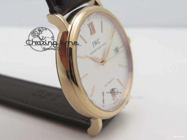 MIROTIME 0220 Modern Portofino SCHAFFHAUSEN RG MKF 1:1 V2 Best Edition White Dial On Brown Leather Strap A 7344